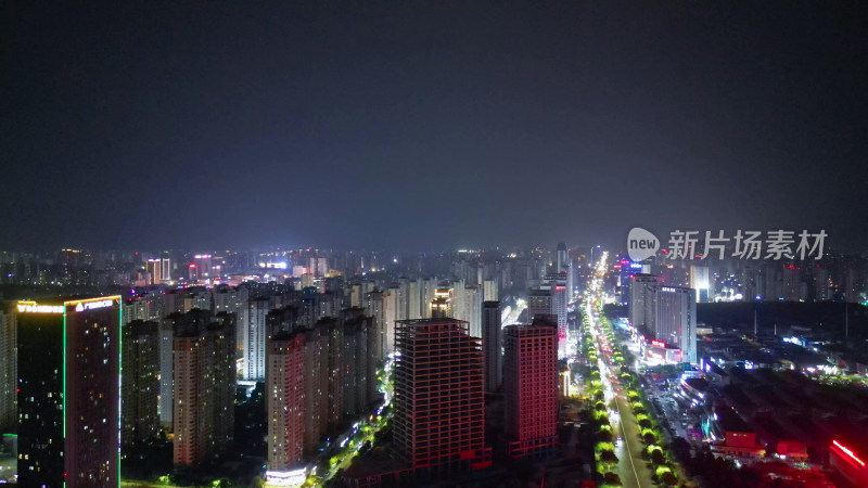 航拍安徽蚌埠大景蚌埠夜景