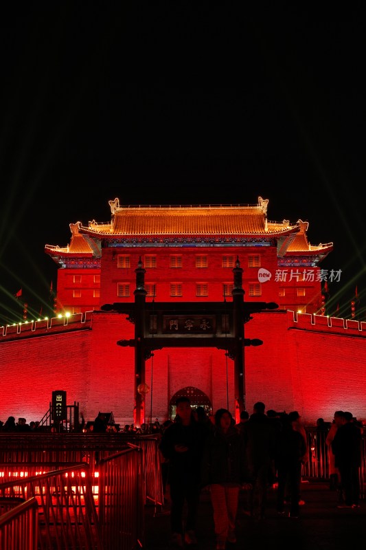 西安永宁门城市广场夜景及灯光装饰