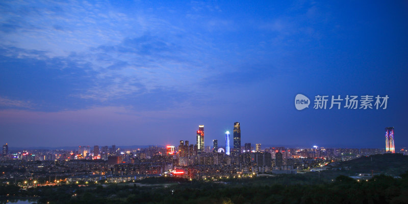 广西南宁东盟商务区城市风光建筑夜景