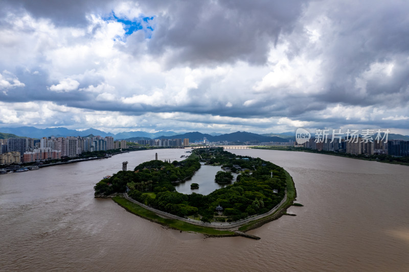 温州江心屿4A景区航拍图