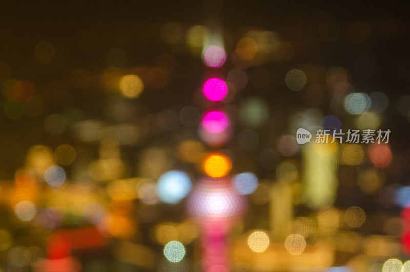 上海城市夜景虚化光斑