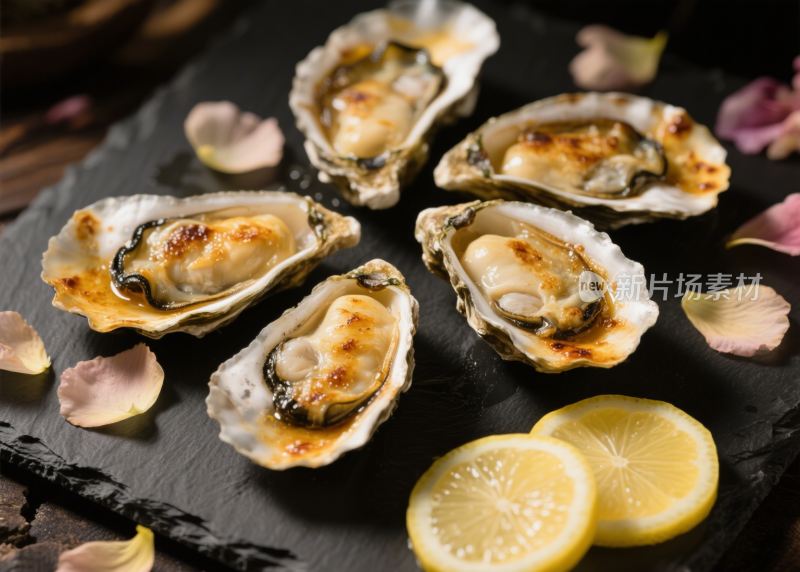 生蚝烤生蚝清蒸生蚝海鲜餐饮美食