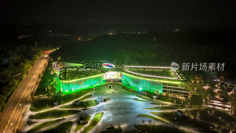 四川德阳华谊兄弟星剧场夜景航拍图