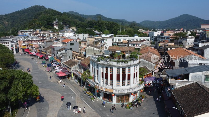 广东广州：增城区正果镇正果老街城市风光