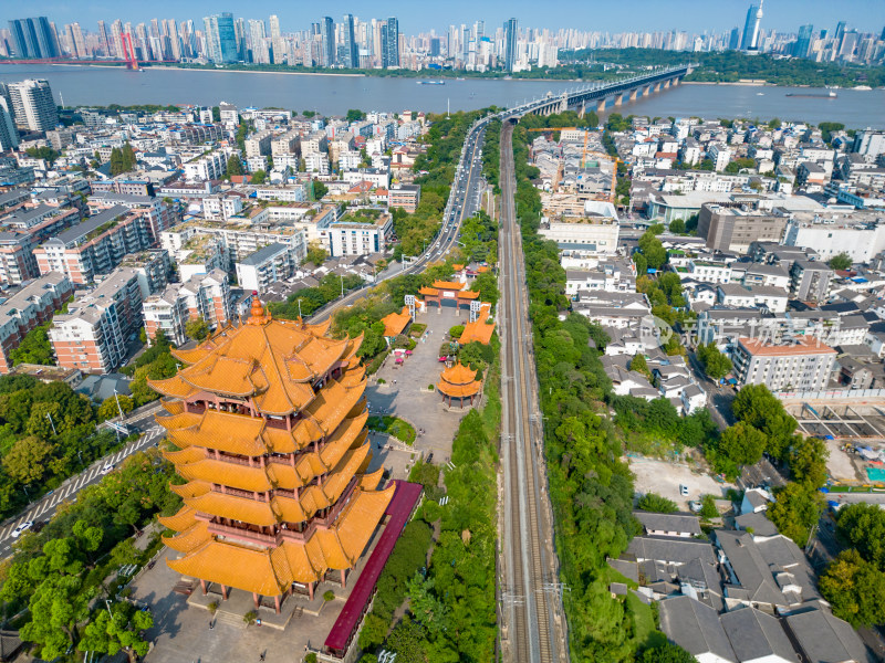 湖北武汉城市风光地标建筑航拍