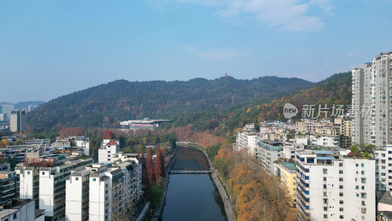 航拍遵义城市风光遵义湘江