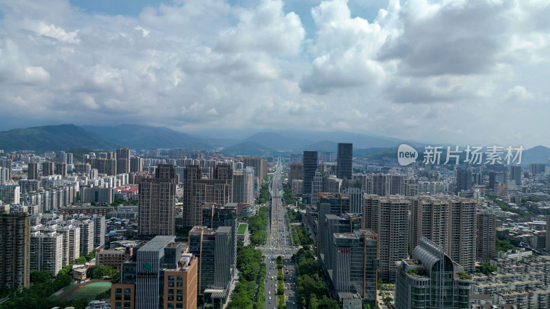 航拍福建龙岩龙岩大道