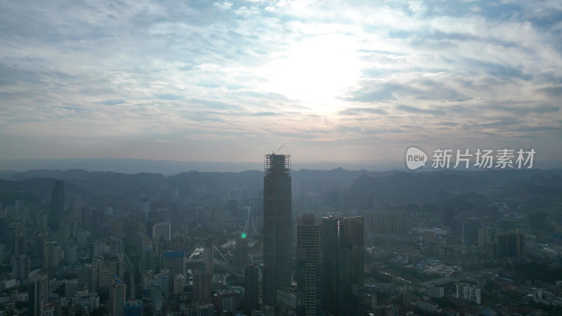 航拍贵阳大景贵阳城市天际线