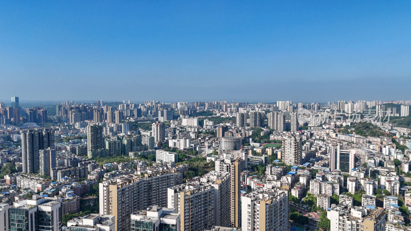 航拍四川自贡建设自贡城市风光