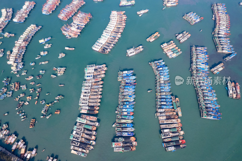 海边渔船海陵岛航拍图