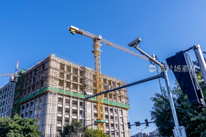 城市建筑工地起重机塔吊