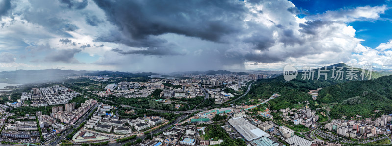 深圳宝安区暴雨航拍图