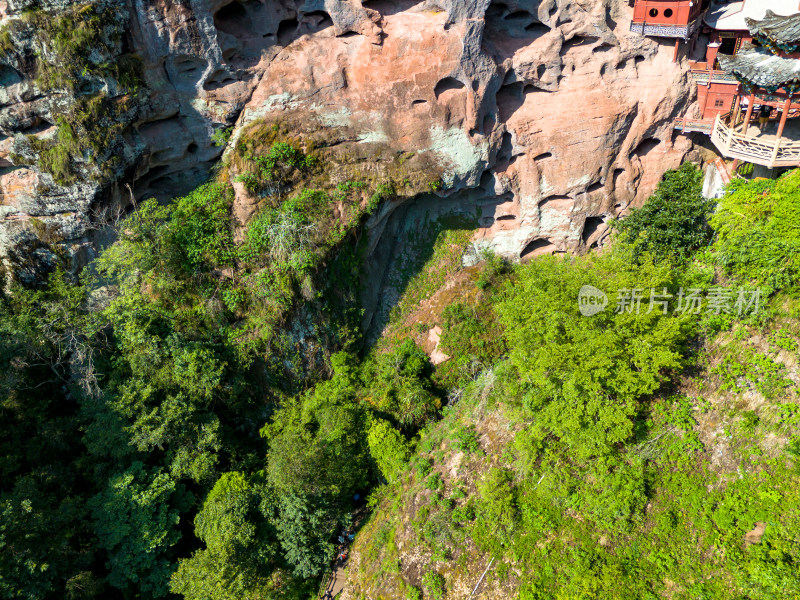 三明泰宁大金湖甘露寺航拍图