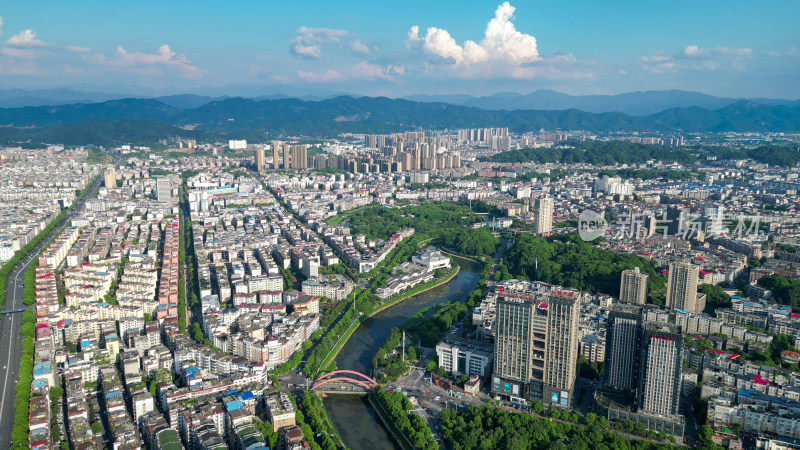 航拍江西萍乡大景萍乡城市风光