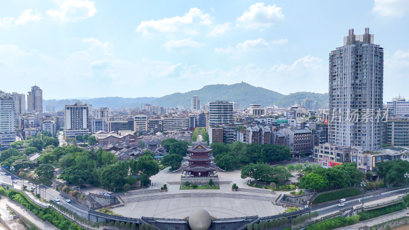 航拍四川宜宾合江门广场