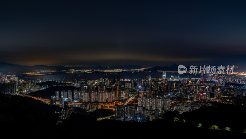 城市夜景鸟瞰全景