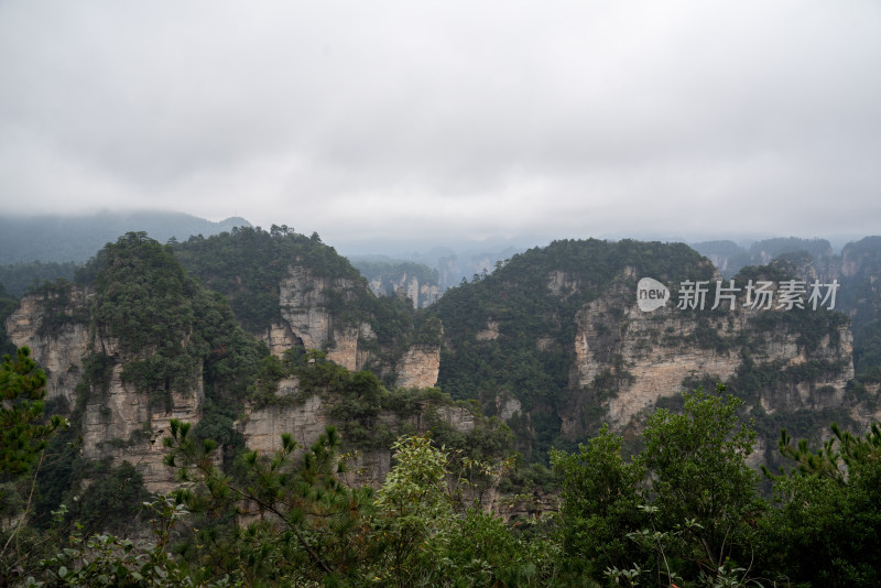 云雾缭绕的张家界奇峰异石景观