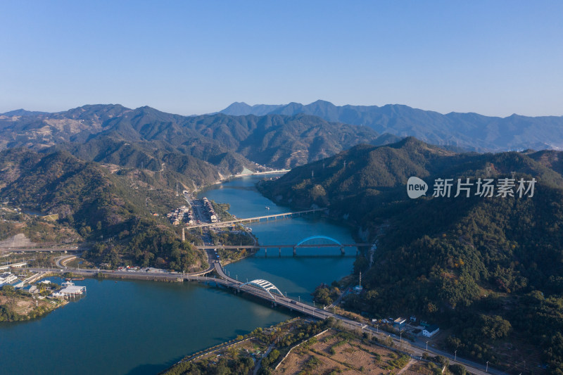 浙江丽水城区风光航拍全景