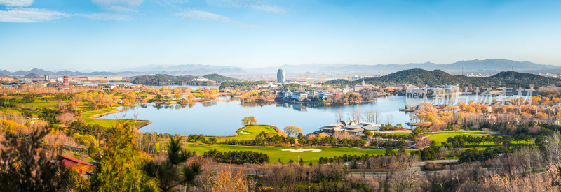 北京雁栖湖 西山步道 雁栖岛 冬季景色