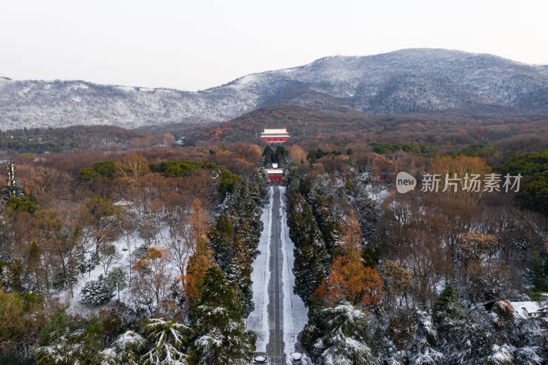 南京明孝陵冬季雪景