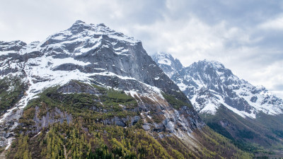 四川阿坝四姑娘山双桥沟景区雪山特写