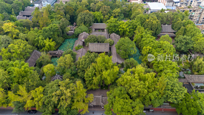 眉山三苏祠景区航拍图