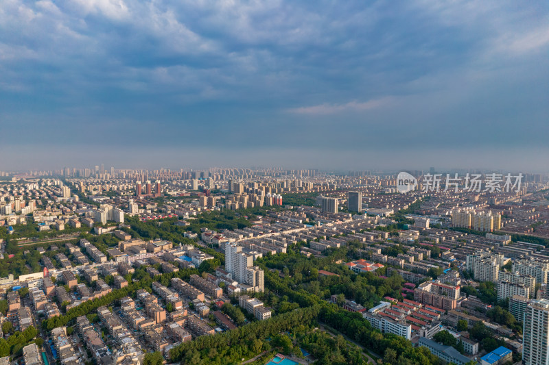 山东淄博城市风光大景航拍摄影图