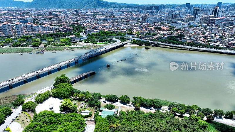 泉州航拍泉州晋江城市建筑风光泉州市区大景