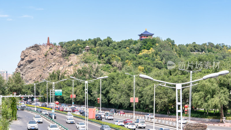 中国新疆乌鲁木齐的地标红山公园