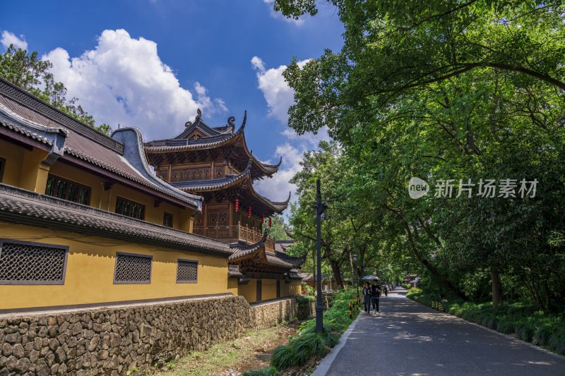 杭州西湖三天竺法镜寺古建筑风景