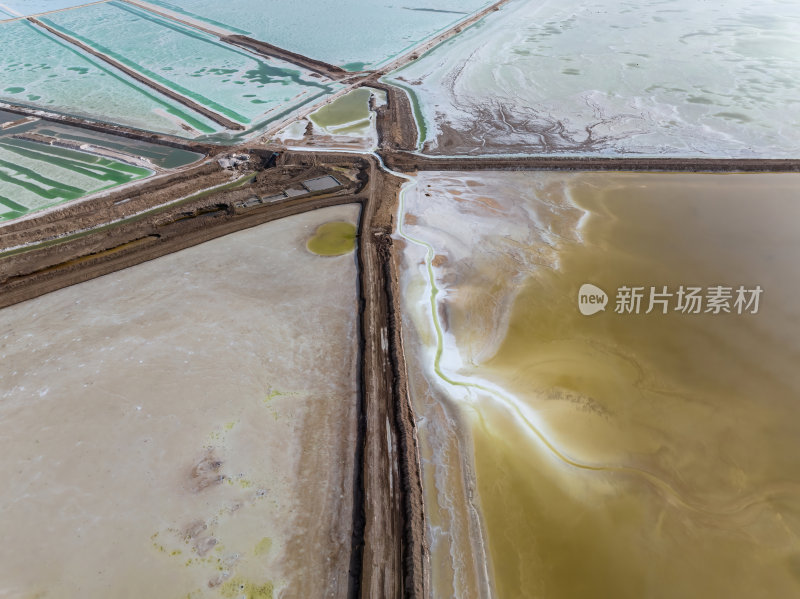 青海海西州茫崖翡翠湖网红盐湖高空航拍