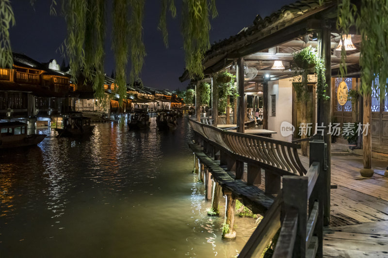 浙江嘉兴乌镇西栅夜景