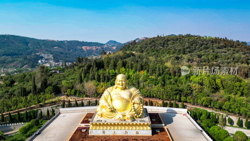 云南弥勒锦屏山景区航拍