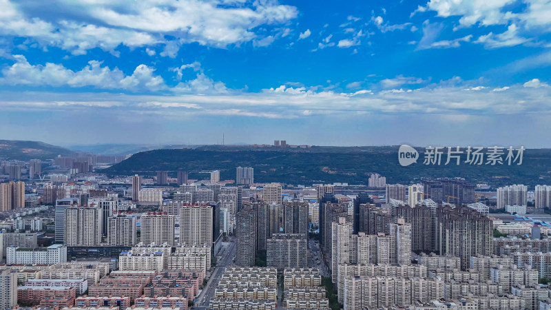 陕西宝鸡城市建设航拍图