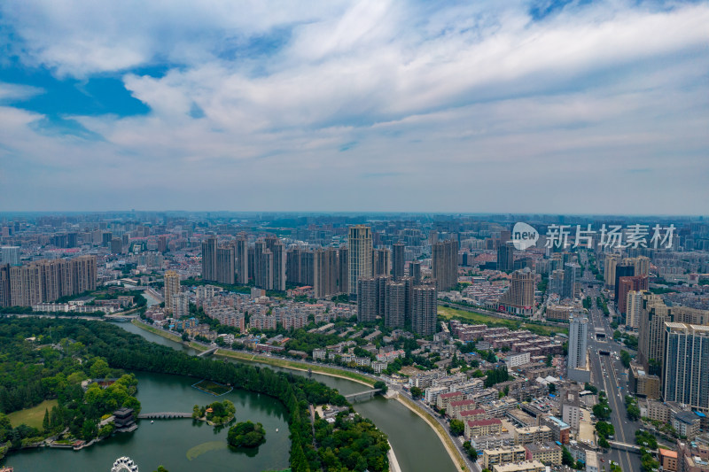 航拍安徽合肥城市大景