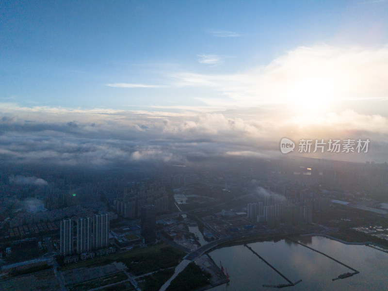 汕头海湾风光航拍图