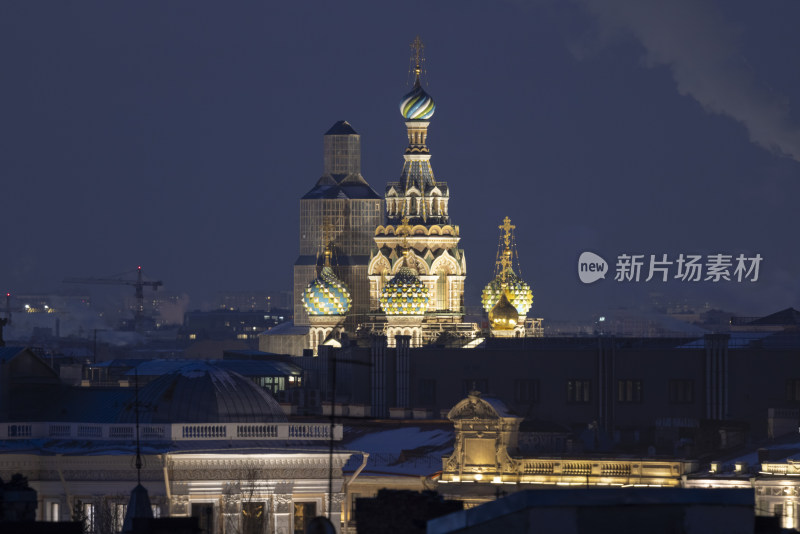 圣彼得堡城市景观夜景