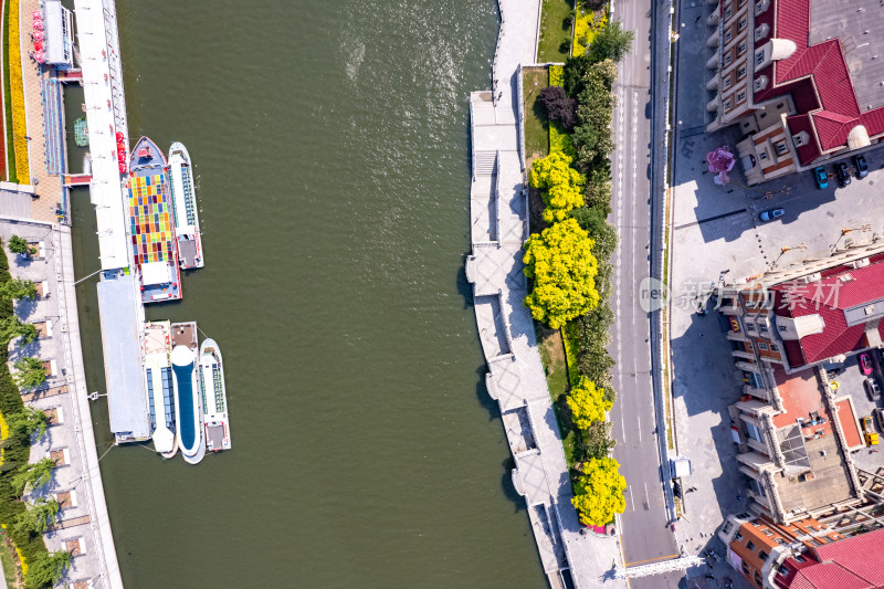 天津城市风光海河两岸航拍