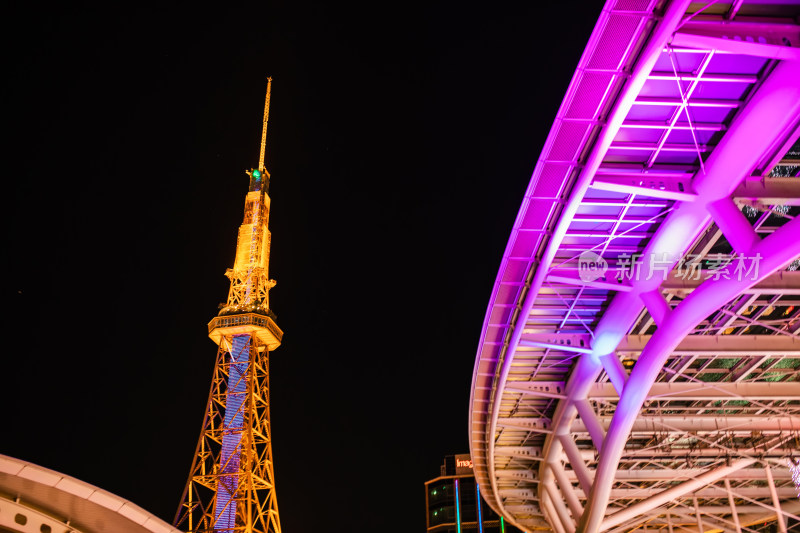 日本爱知县名古屋市名古屋塔夜景