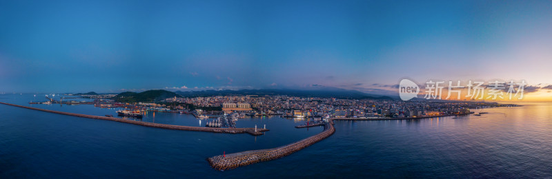 济州岛/西归浦/海岸线/夕阳/日落/夜景/全景