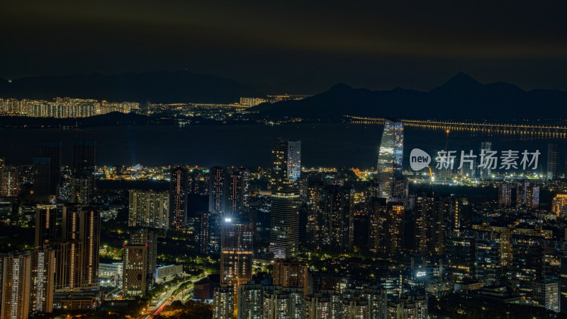 城市夜景鸟瞰全景