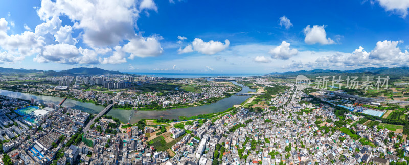 海南三亚崖州科技城高视角城市航拍4k全景