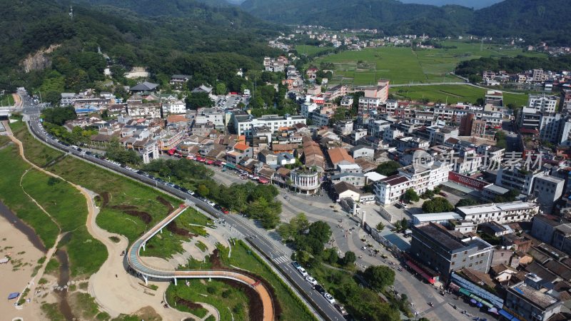 广东广州：增城区正果镇正果老街城市风光