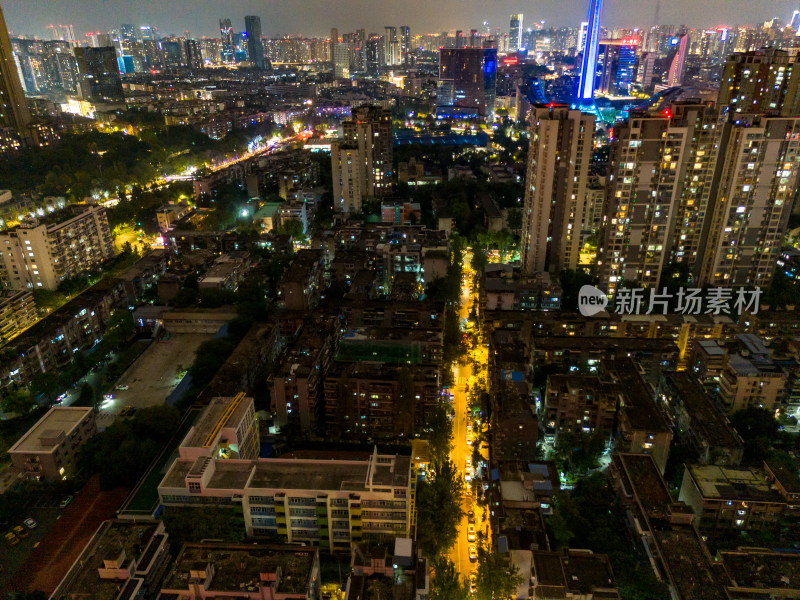 成都春熙路夜景航拍图