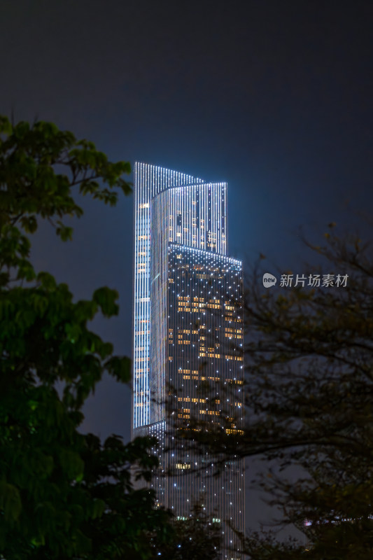 广东广州大剧院夜景城市建筑摩天大楼景观