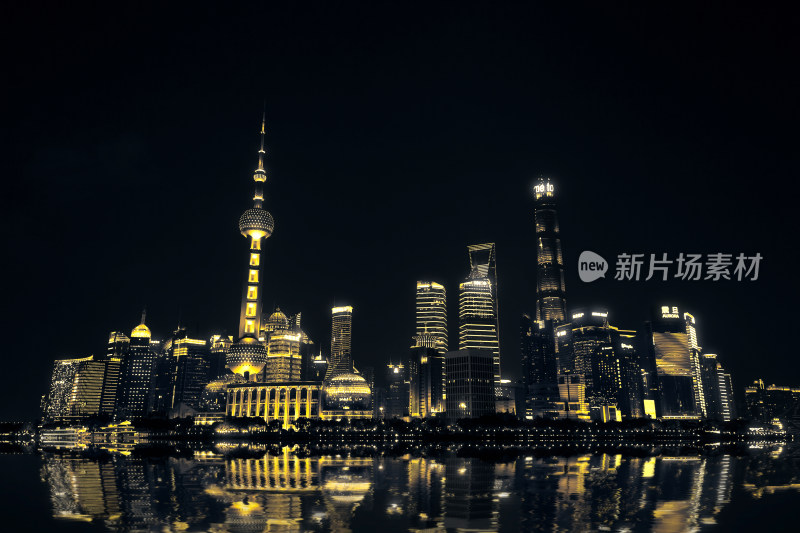 上海外滩黑金风格夜景