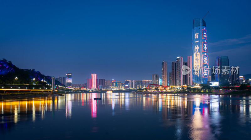 宜宾城市风景夜景江景