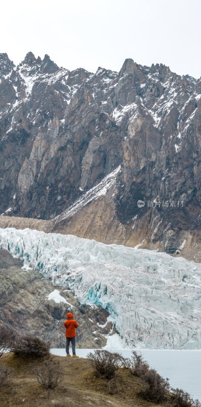 西藏那曲地区布加雪山冰川高空航拍