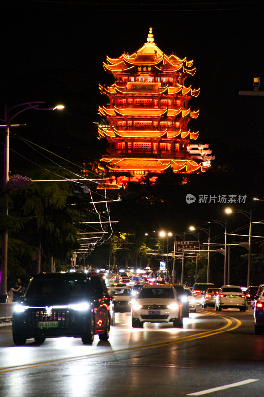 武汉市黄鹤楼夜景