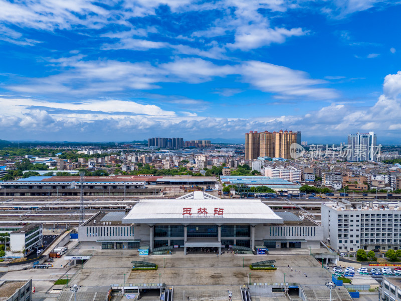 广西玉林站周边建筑航拍图